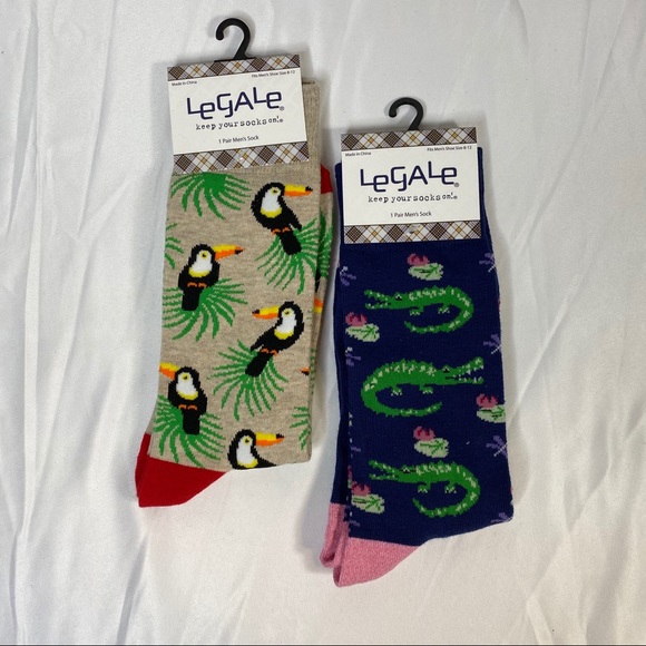 LeGale Men’s Socks fits size 8-12 Gators & Toucans - Picture 4 of 7